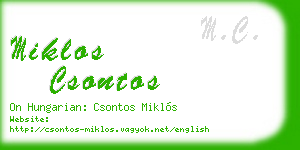 miklos csontos business card